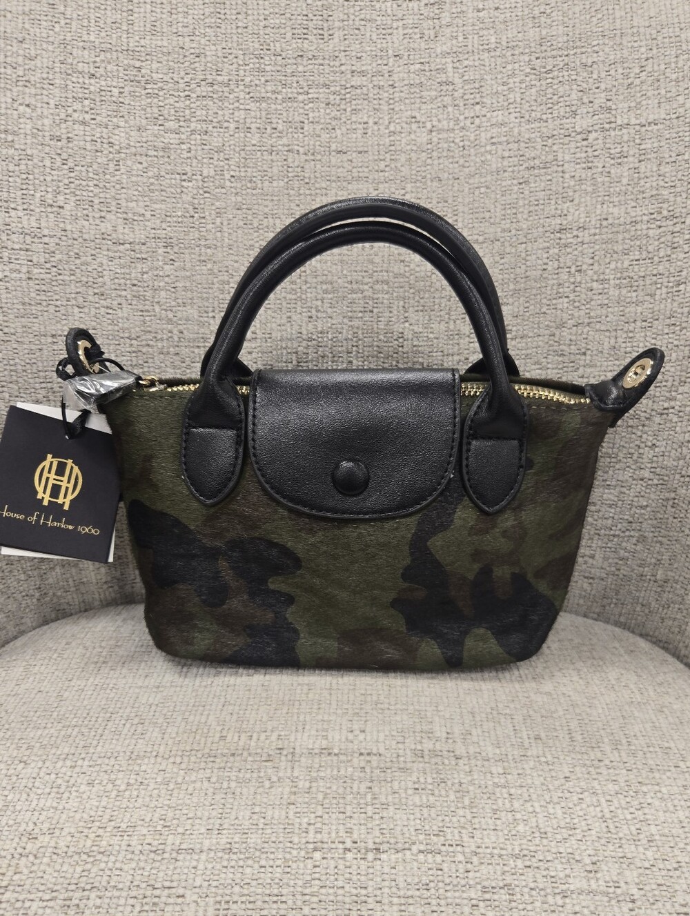 Haute Hippie Camouflage Mini Tote - Green & Black